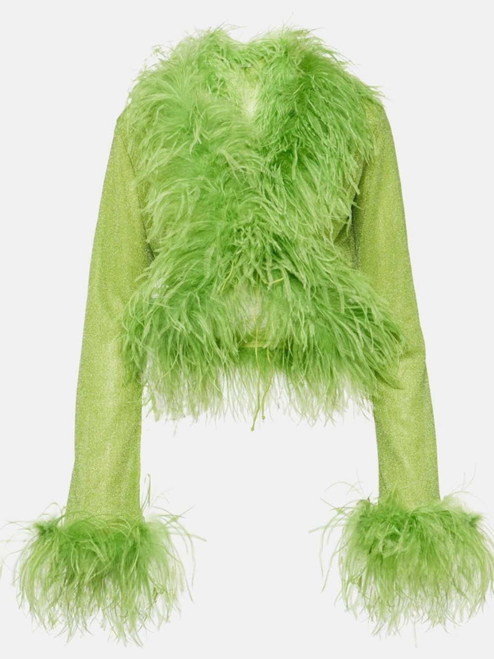 Oséree Lumière Plumage feather-trimmed top